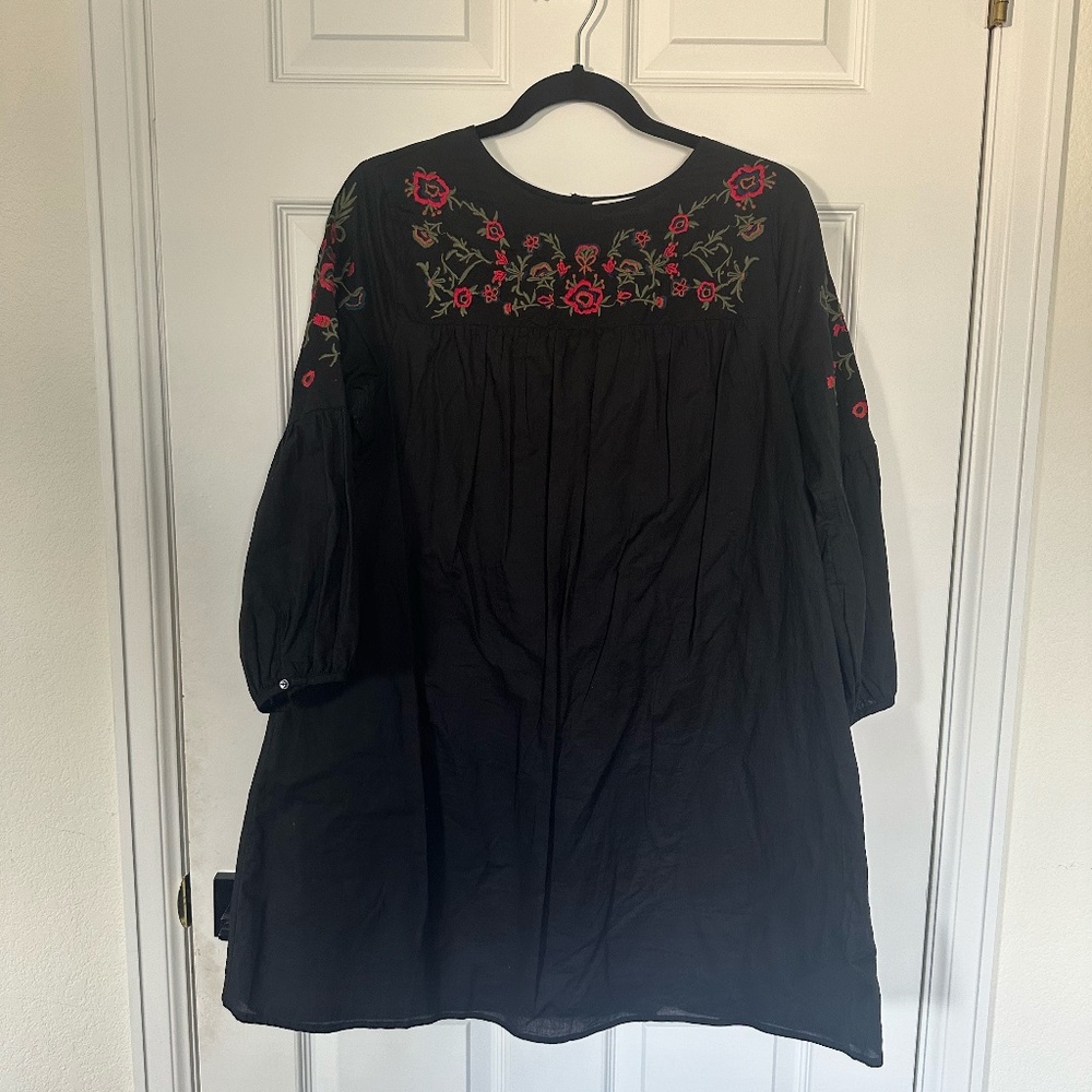 Anthropologie Allison Short Black Fiesta Dress